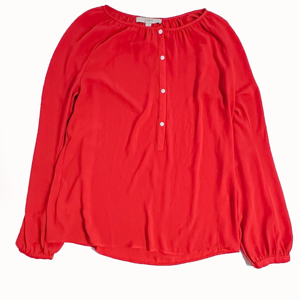 Like NEW Anne Taylor Loft Red Blouse, Size S